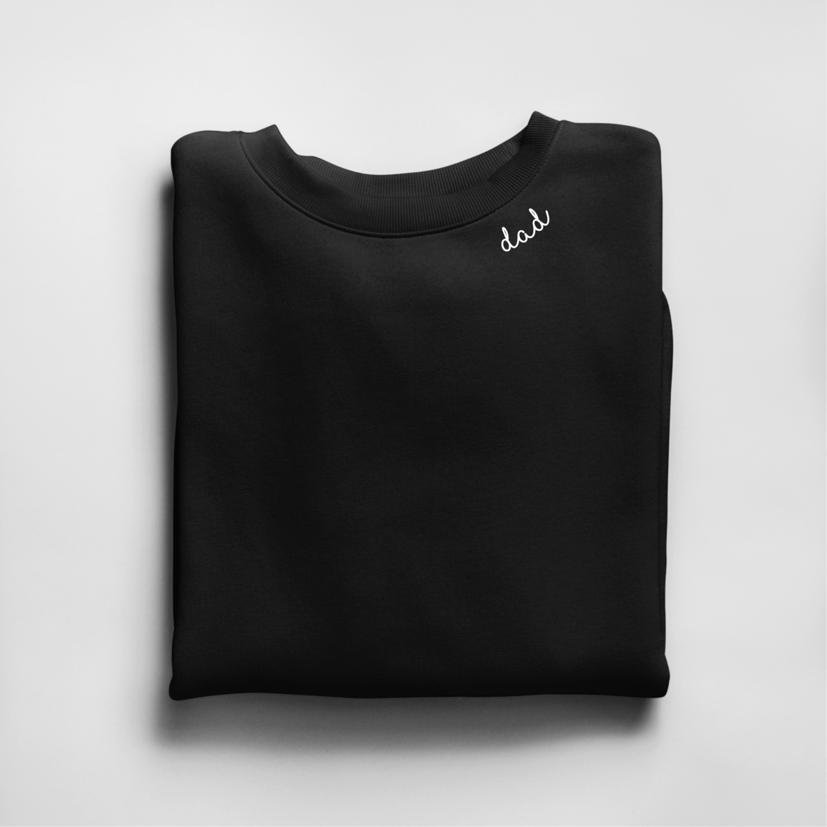 Embroidered Collar Organic Cotton Sweatshirt "Dad" - Image 3