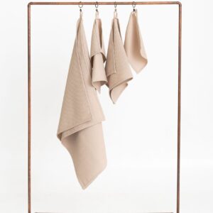 Organic Waffle Cotton Towel - Beige