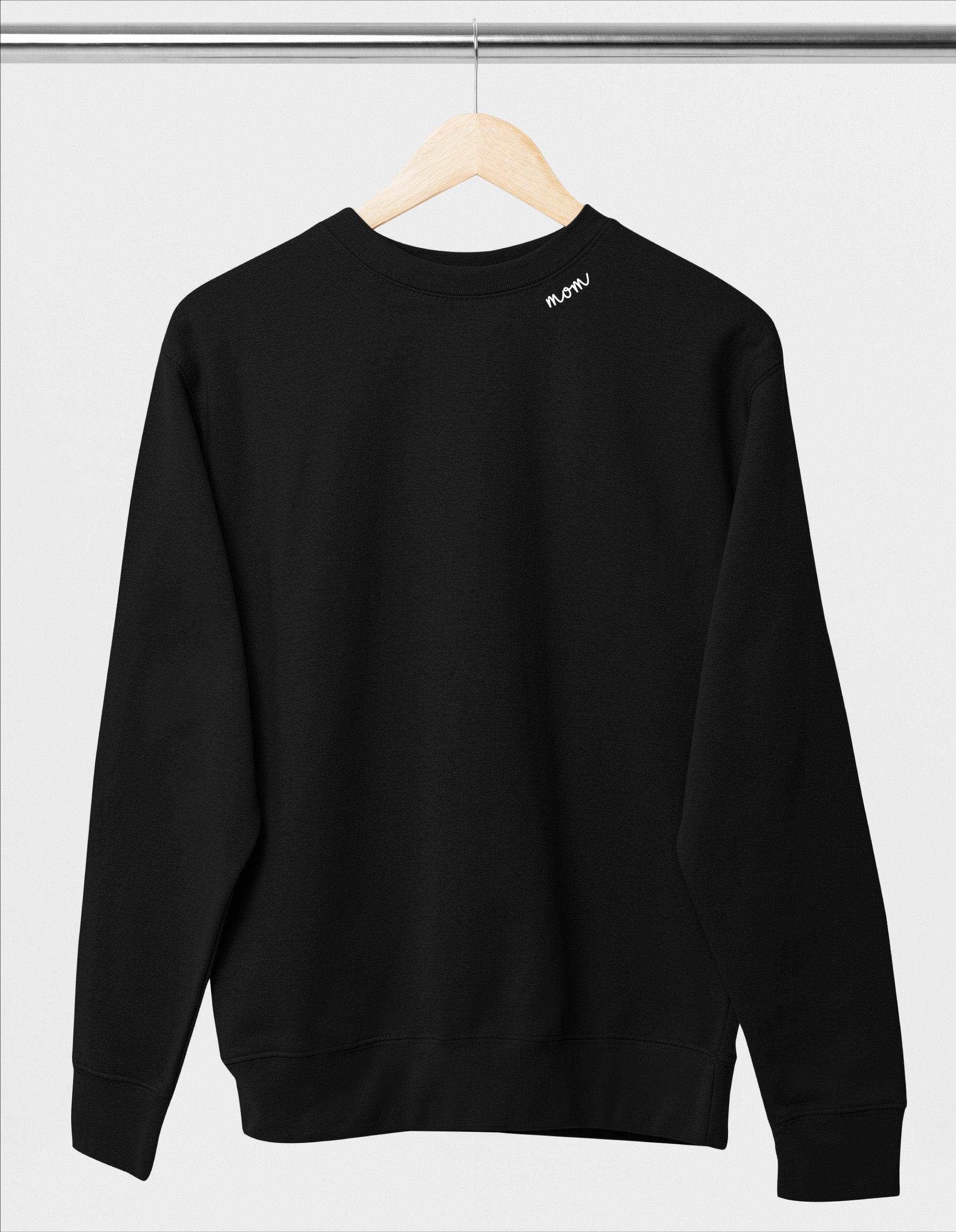 Embroidered Collar Organic Cotton Sweatshirt "Mom" - Image 2