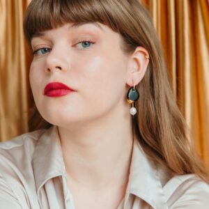 Arp Pearl And Porcelain Earrings - Dark Green