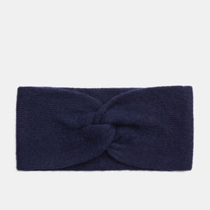 warm baby alpaca headband knitted winter accessories navy blue