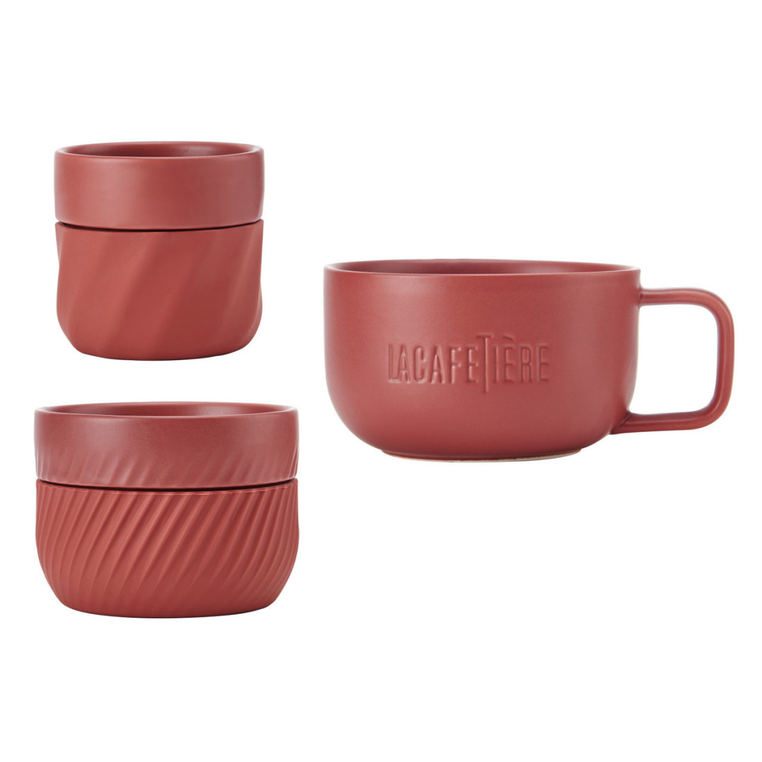 La Cafetière Red Coffee Mugs, 3 pcs - Image 4