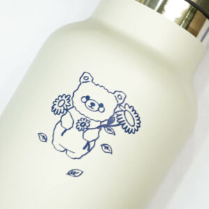 Water Bottle / Thermos – Bear Design – Beige 350ml Stainless Steel