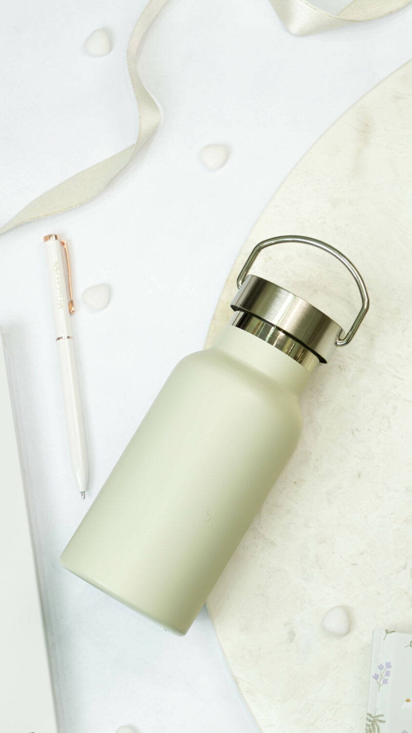 Water Bottle / Thermos – Beige 350ml Stainless Steel - Image 2